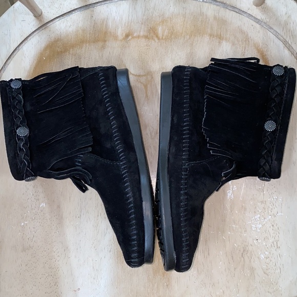 AUTH NIB MINNETONKA Hi-Top Back Zip Boot Black - Picture 5 of 7